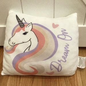 Small white unicorn soft pillow